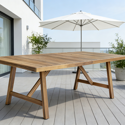 Tuintafel rechthoekig 200cm bruin acaciahout Valencia