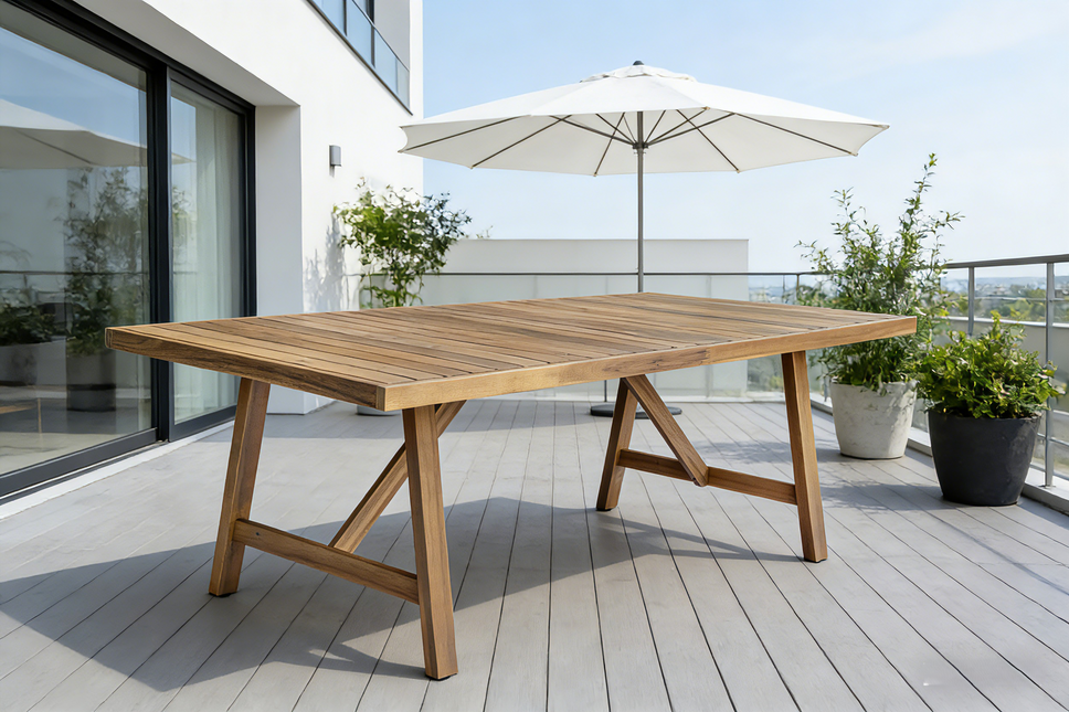 Tuintafel rechthoekig 200cm bruin acaciahout Valencia