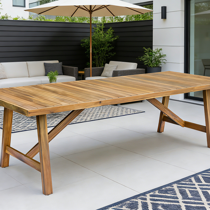 Tuintafel rechthoekig 260cm bruin acaciahout Valencia