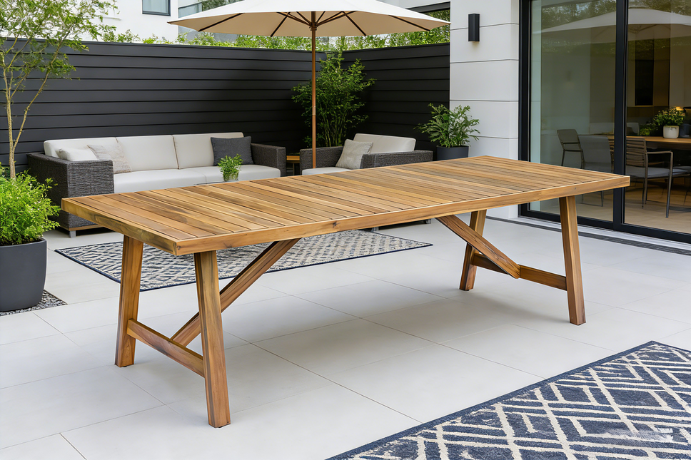 Tuintafel rechthoekig 260cm bruin acaciahout Valencia
