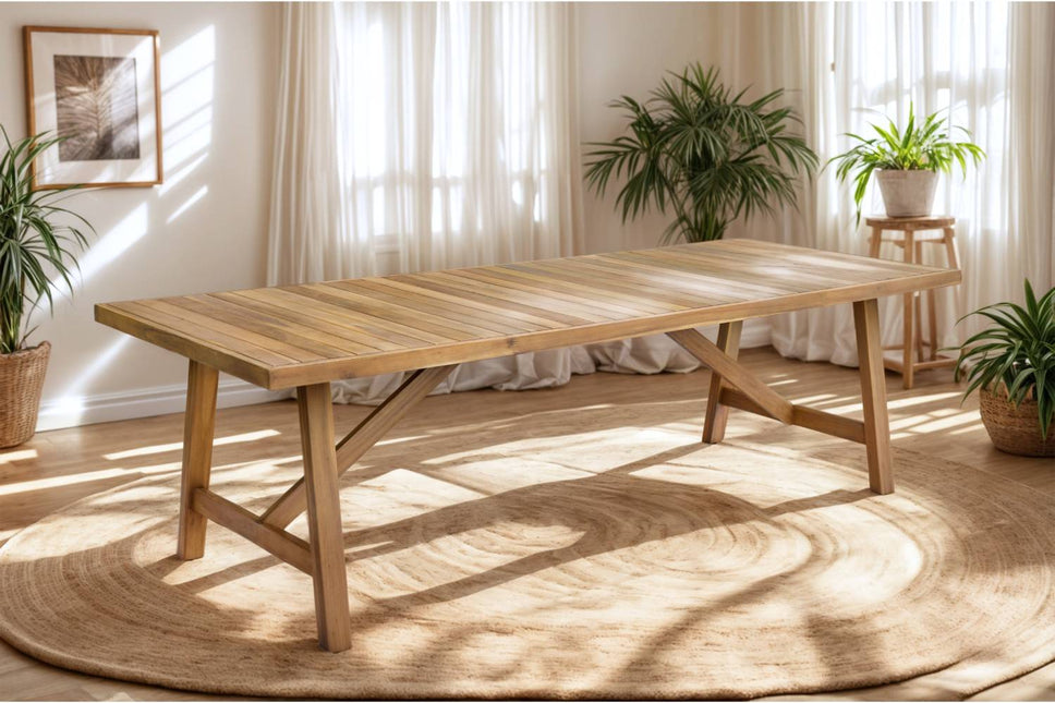 Tuintafel rechthoekig 260cm bruin acaciahout Valencia