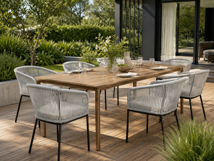 Tuinstoel beige metaal Barco