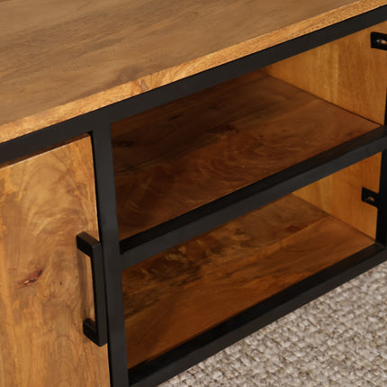 Tweedekans model: Tv meubel bruin mangohout 130cm Liv