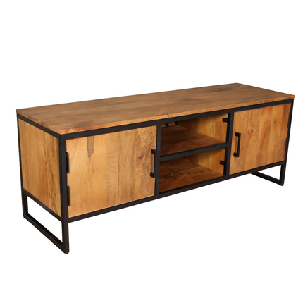 Tweedekans model: Tv meubel bruin mangohout 130cm Liv