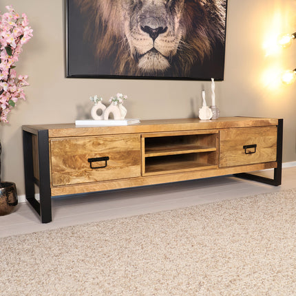 Tv meubel lichtbruin mangohout 160cm Avelyn