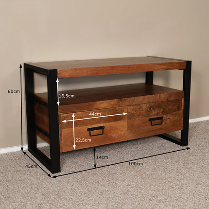 Tv meubel bruin mangohout 100cm Ilse