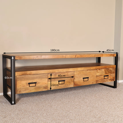 Tv meubel bruin mangohout 180cm Ilse