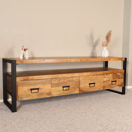 Tv meubel bruin mangohout 180cm Ilse