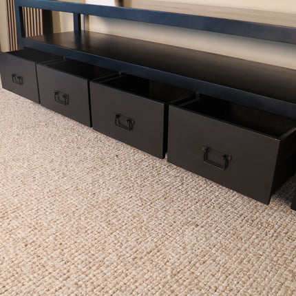 Tv meubel zwart mangohout 180cm Ilse