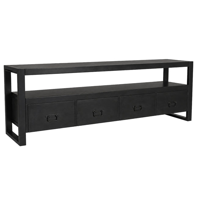 Tv meubel zwart mangohout 180cm Ilse