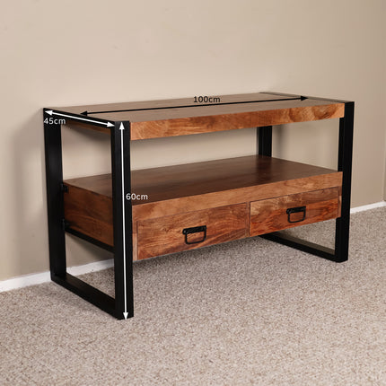 Tv meubel bruin mangohout 100cm Linde
