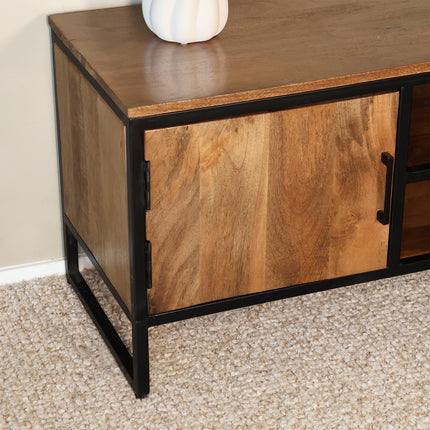 Tv meubel bruin mangohout 130cm Liv