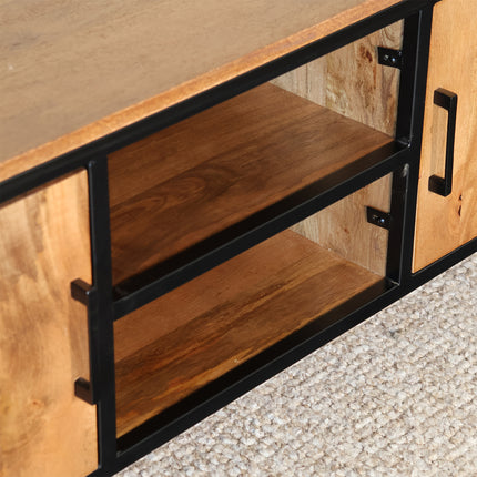 Tv meubel bruin mangohout 130cm Liv
