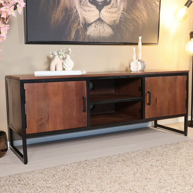 Tv meubel walnoot mangohout 130cm Liv
