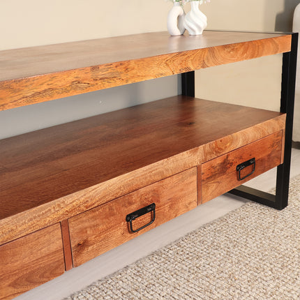 Tv meubel bruin mangohout 180cm Linde