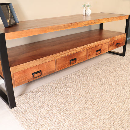Tv meubel bruin mangohout 180cm Linde