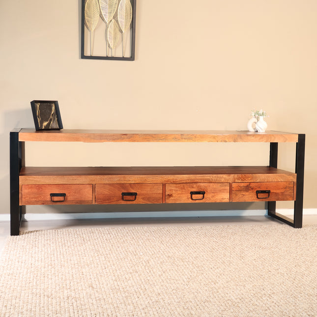 Tv meubel bruin mangohout 180cm Linde
