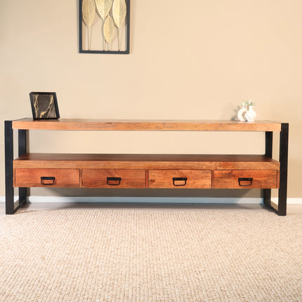 Tv meubel bruin mangohout 180cm Linde