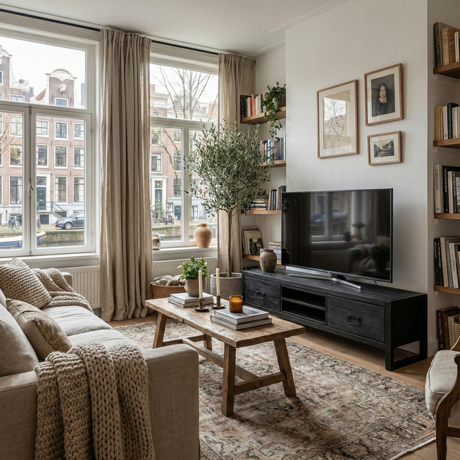 Tv meubel zwart mangohout 180cm Avelyn