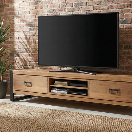 Tv meubel bruin mangohout 160cm Avelyn