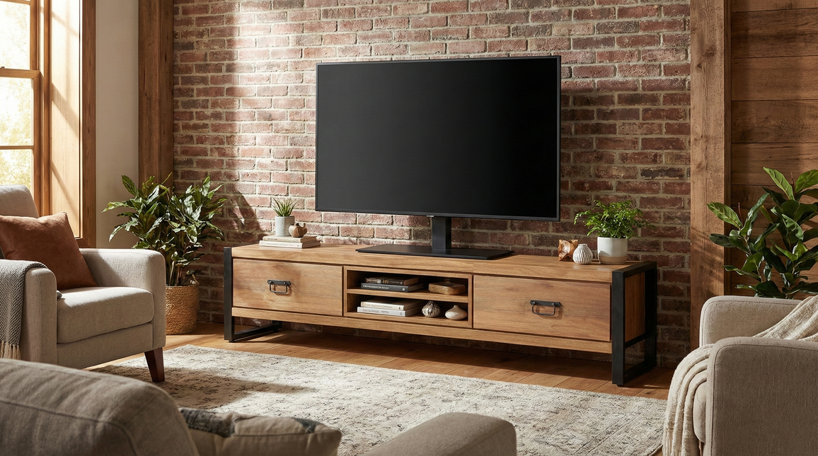 Tv meubel lichtbruin mangohout 180cm Avelyn