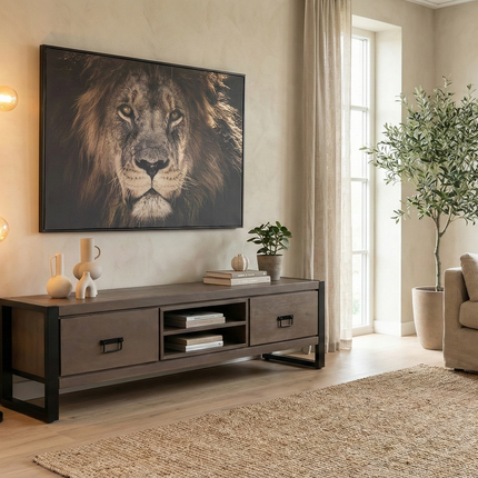 Tv meubel walnoot mangohout 160cm Avelyn