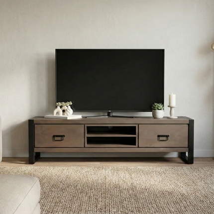 Tv meubel walnoot mangohout 160cm Avelyn