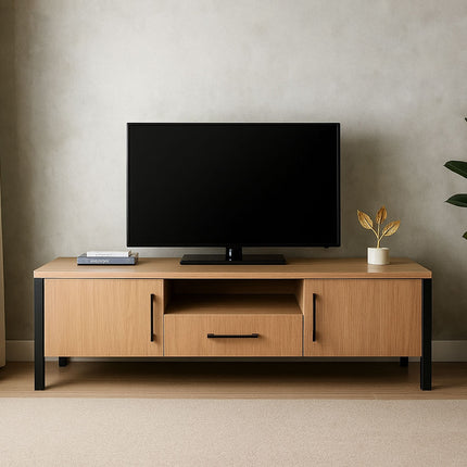 Tv meubel lichtbruin melamine 170cm Bente