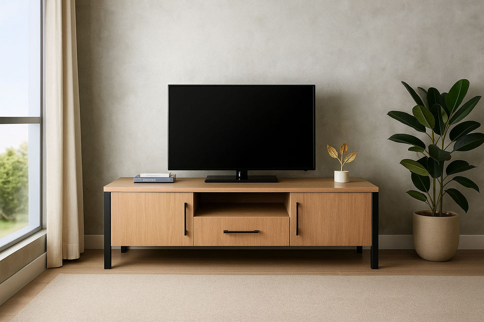 Tv meubel lichtbruin melamine 170cm Bente
