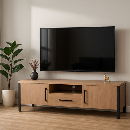 Tv meubel lichtbruin melamine 170cm Bente