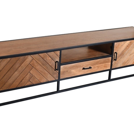 Tv meubel visgraat bruin mangohout 210cm Danae