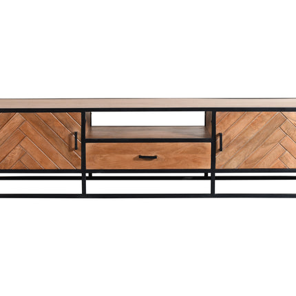 Tv meubel visgraat bruin mangohout 210cm Danae