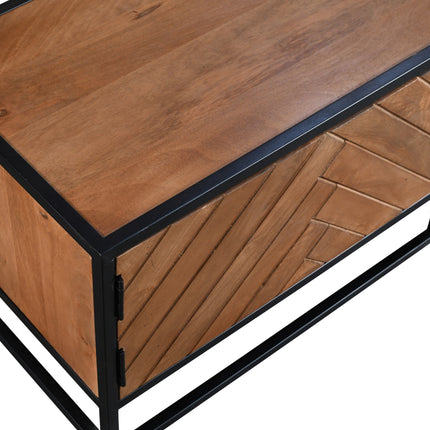 Tv meubel visgraat bruin mangohout 210cm Danae