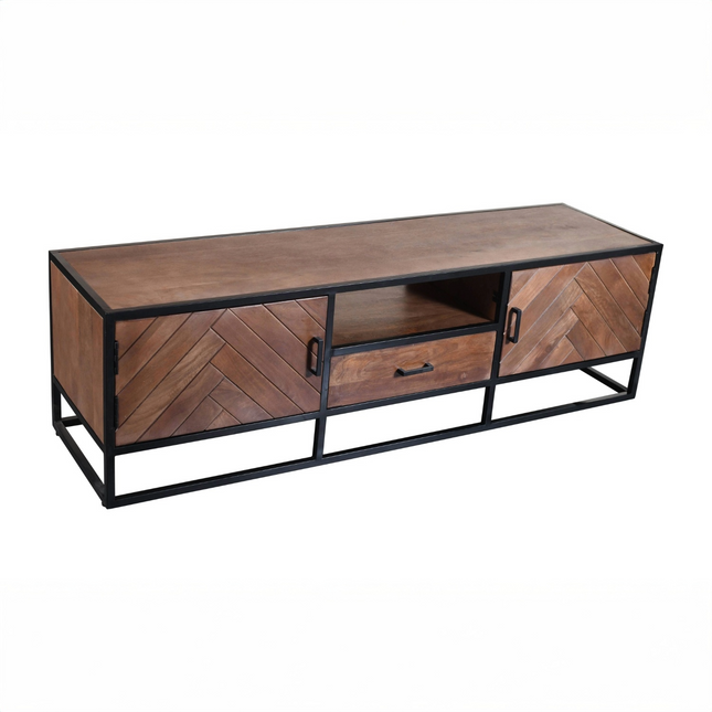 Tv meubel visgraat walnoot mangohout 180cm Danae