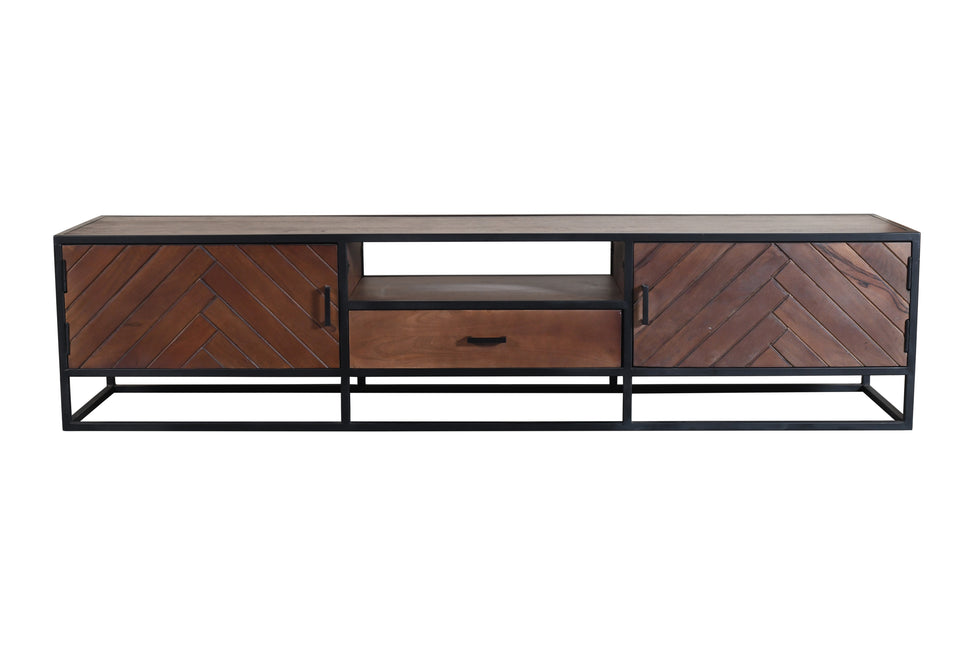 Tv meubel visgraat walnoot mangohout 210cm Danae