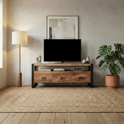 Tv meubel bruin mangohout 150cm Ilse