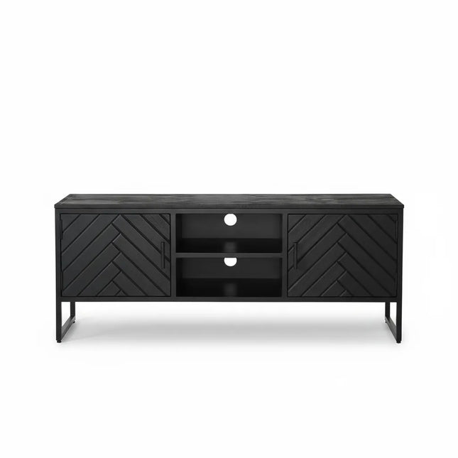 Tv meubel zwart mangohout 130cm Liv