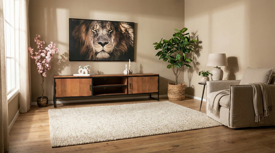 Tv meubel walnoot mangohout 180cm Liv