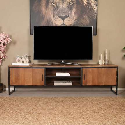 Tv meubel walnoot mangohout 180cm Liv