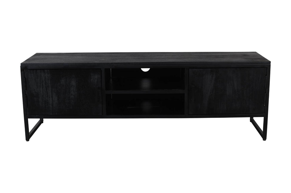 TV meubel zwart mangohout 150cm Liv