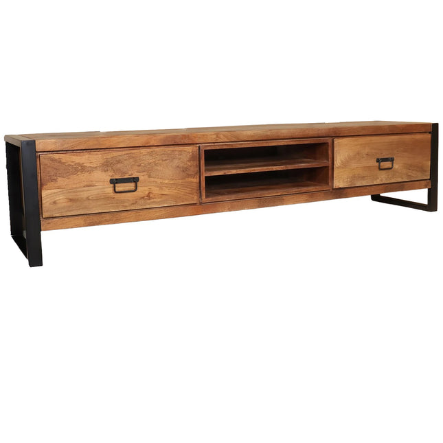 Tv meubel bruin mangohout 200cm Avelyn