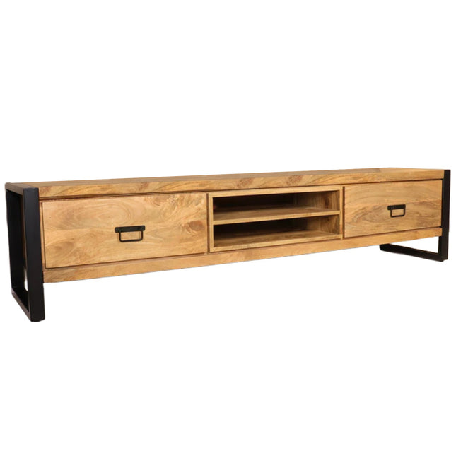 Tv meubel lichtbruin mangohout 200cm Avelyn