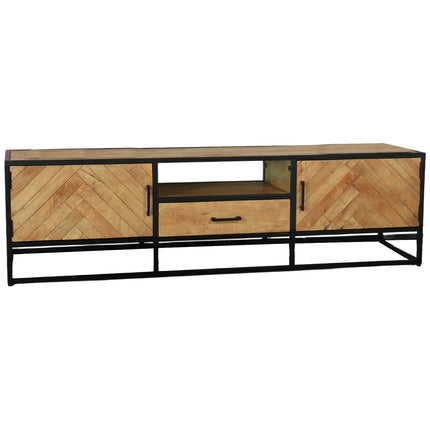 Tv meubel visgraat lichtbruin mangohout 180cm Danae