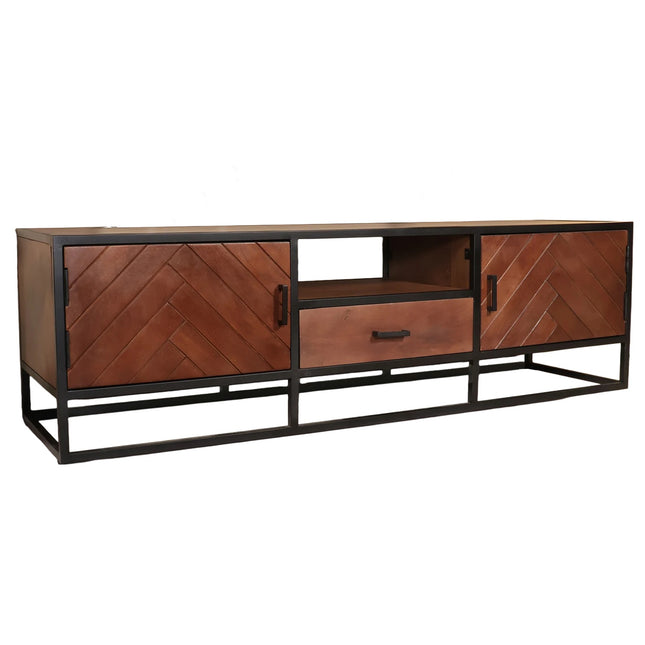 Tv meubel visgraat walnoot mangohout 165cm Danae