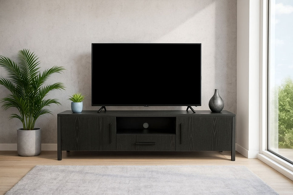 Tv meubel zwart melamine 170cm Bente