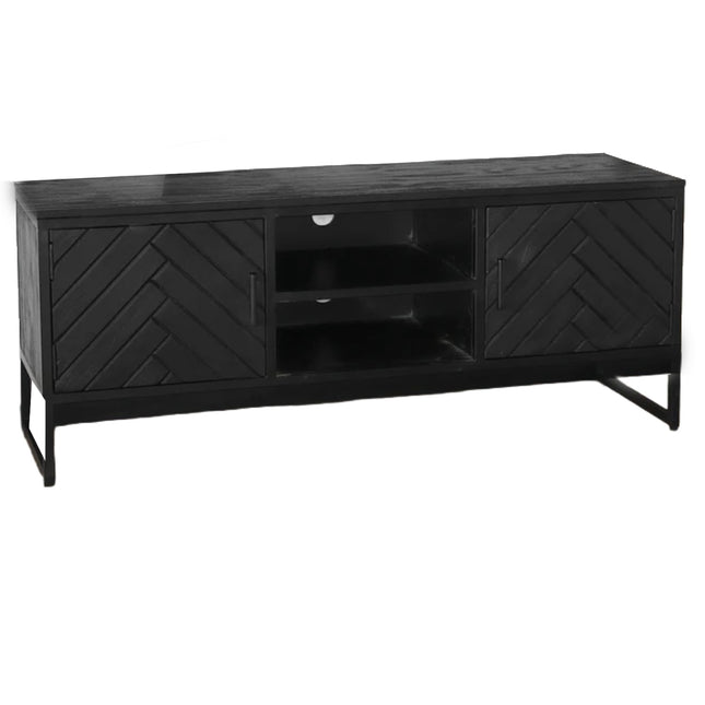 Tv meubel zwart mangohout 130cm Liv