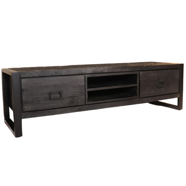 Tv meubel zwart mangohout 160cm Avelyn