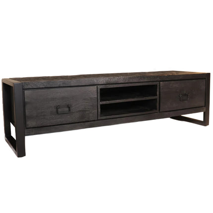 Tv meubel zwart mangohout 160cm Avelyn