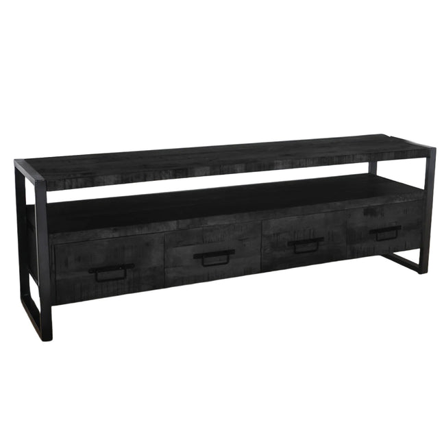 Tv meubel zwart mangohout 180cm Ilse