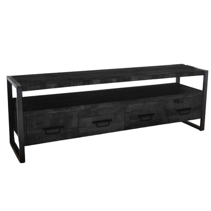 Tv meubel zwart mangohout 180cm Ilse